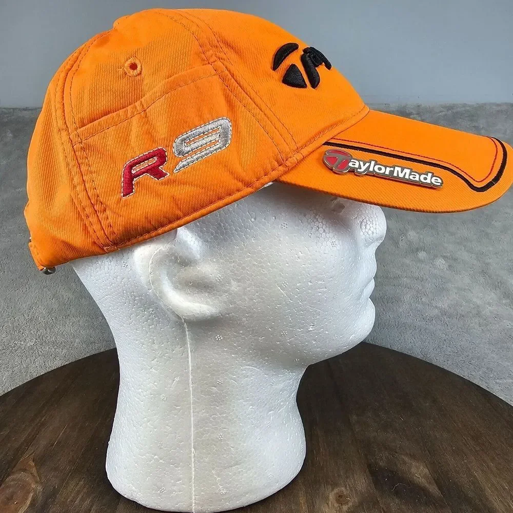 TaylorMade Golf Baseball Cap OSFA Orange TMAX Gear Hat Tee Pocket Strapback R9‎